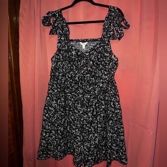 Terra & Sky Women's Plus Size Button Front Tie Shoulder Dress-OX NWOT - Picture 6 of 6